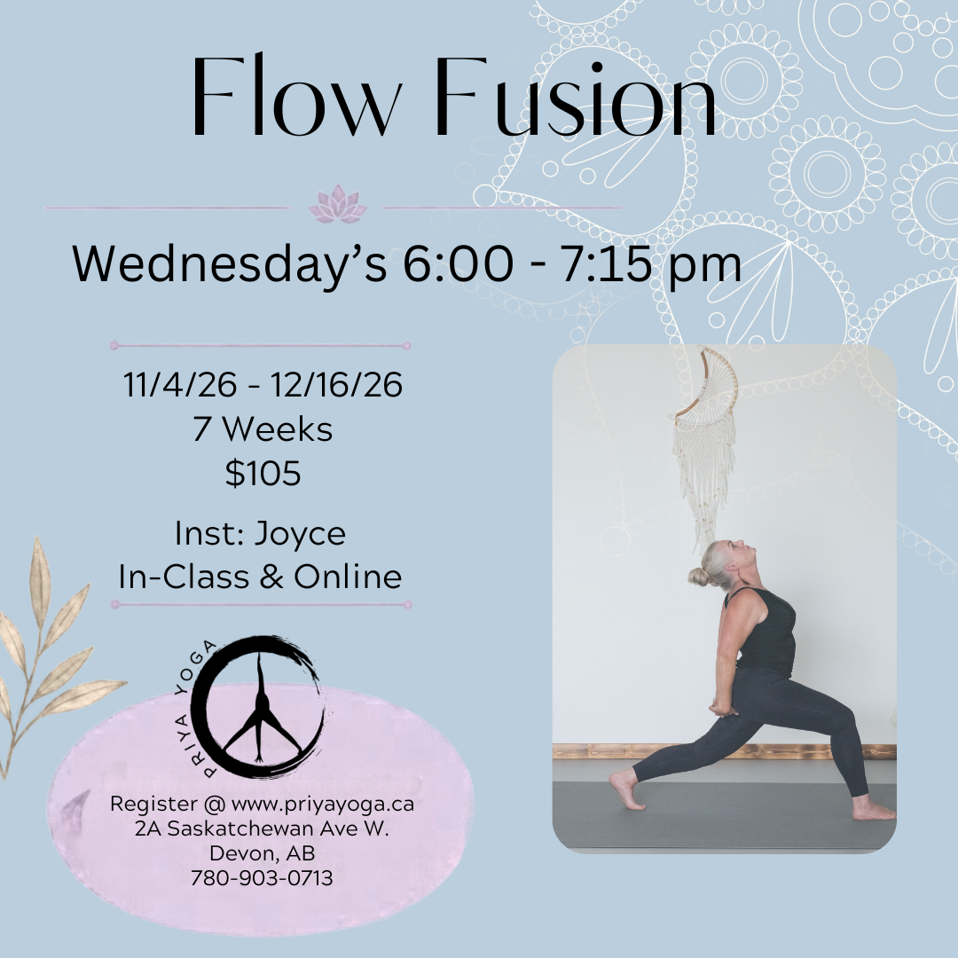 Wednesday Flow Fusion 6:00 - 7:15 pm Nov/Dec 2026