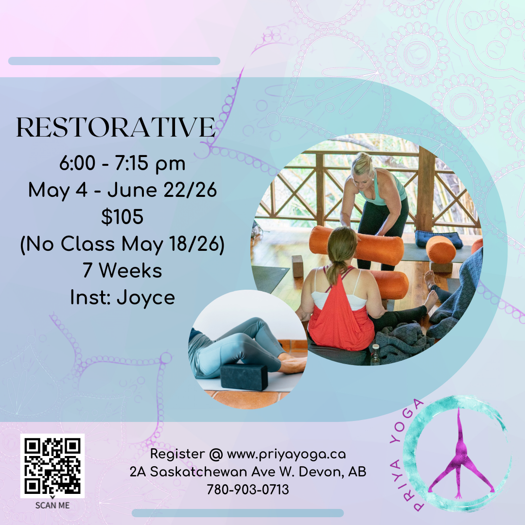 Monday Restorative 6:00-7:15 pm May/June 2026