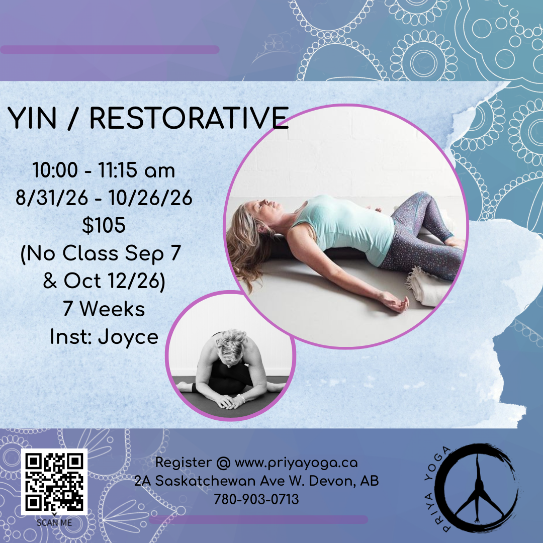 Monday Yin/Restorative 10:00-11:15 am Sep/Oct 2026