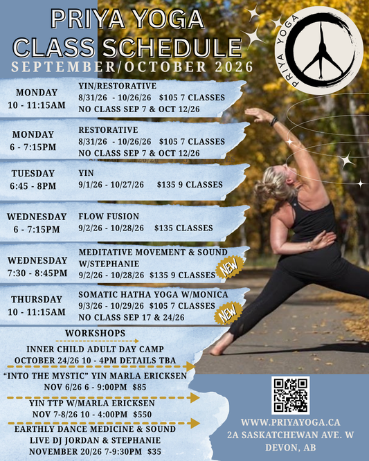 2026 Sep/Oct Schedule