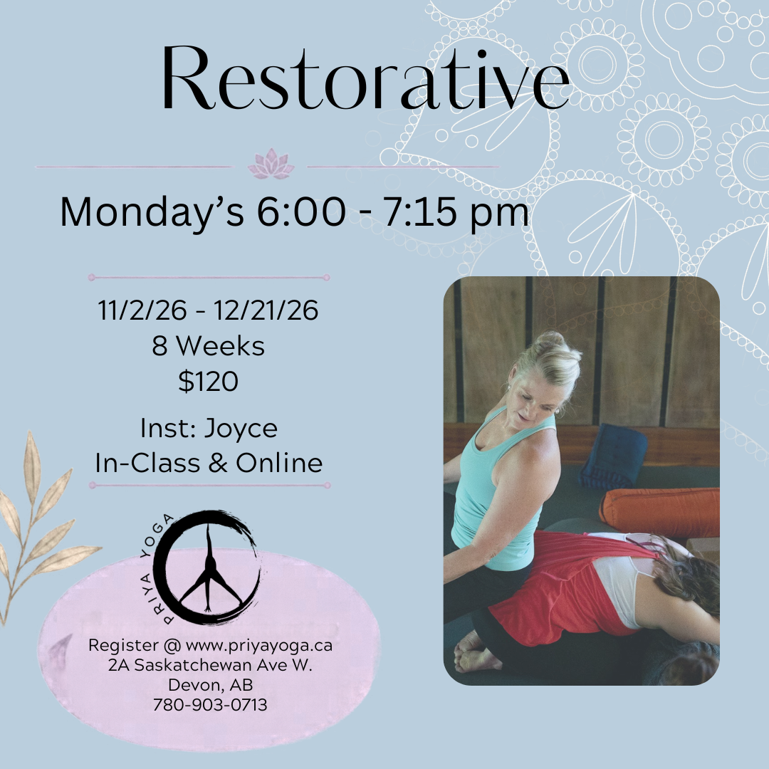 Monday Restorative 6:00-7:15 pm Nov/Dec 2026