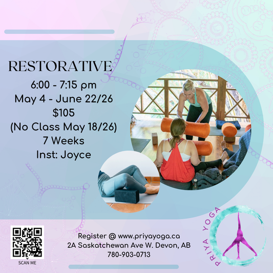 Monday Restorative 6:00-7:15 pm May/June 2026