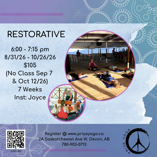 Monday Restorative 6:00-7:15 pm Sep/Oct 2026