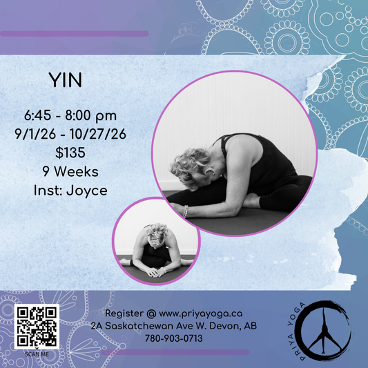 Tuesday Yin 6:45-8:00 pm Sep/Oct 2026