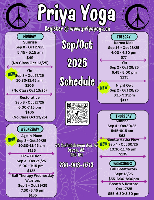 2025 Sep/Oct Schedule