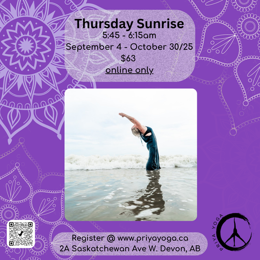 2025 Sunrise Thursday 5:45-6:15am Sep/Oct Online Only